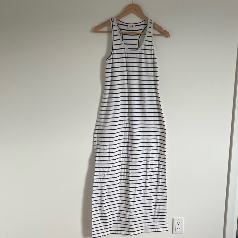 🔵Striped Blue & White Maxi Dress